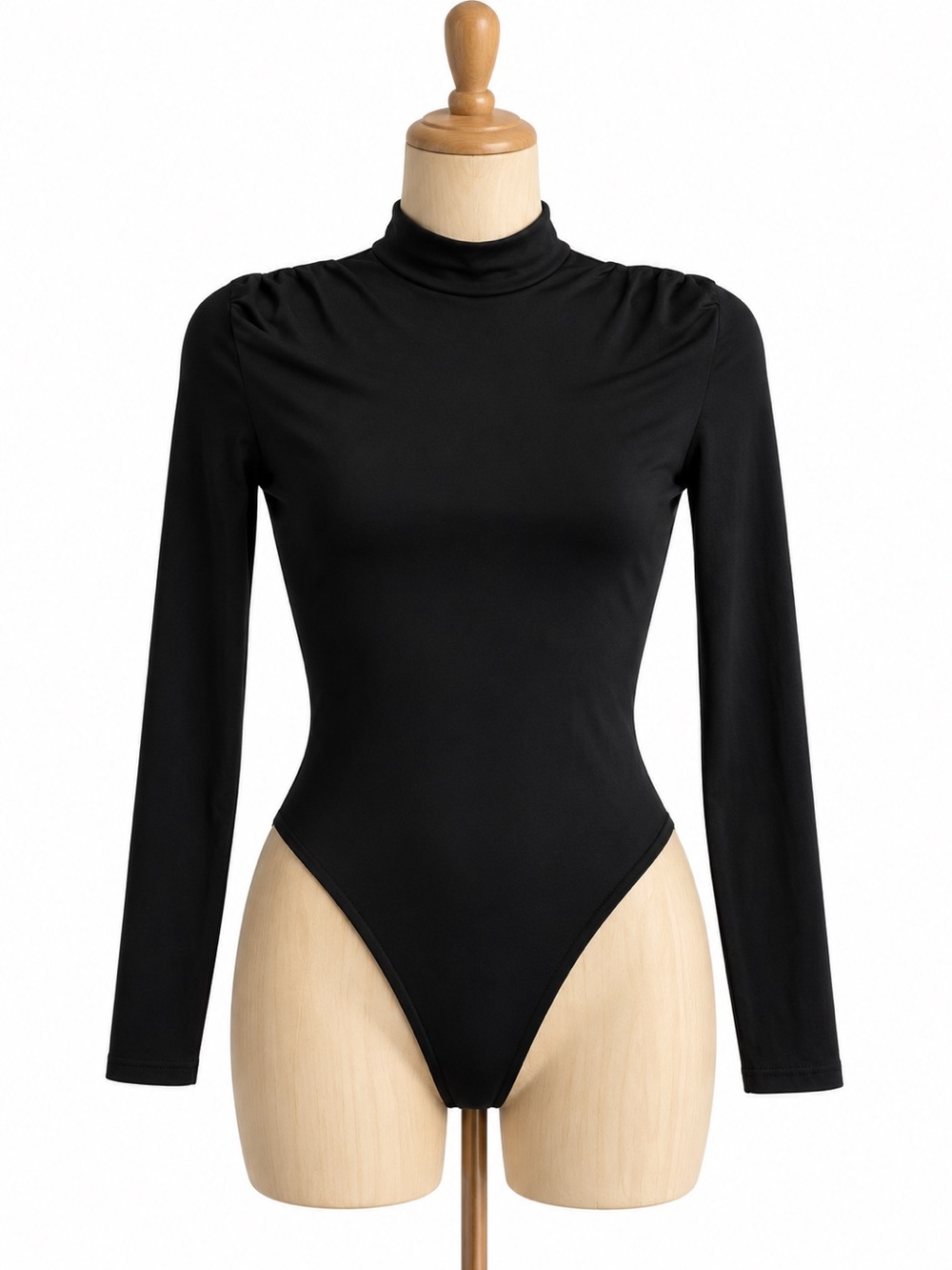 SHEIN Black Long Sleeve Turtleneck Bodysuit